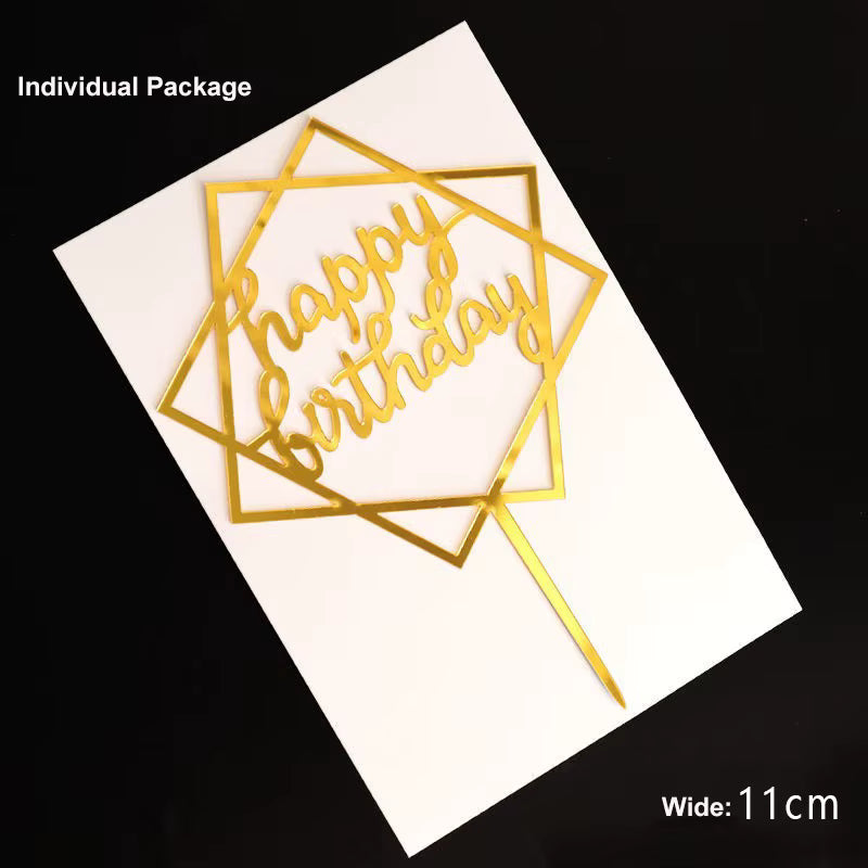 Akryyli kakkukoriste kakun sivulle – Happy Birthday 02