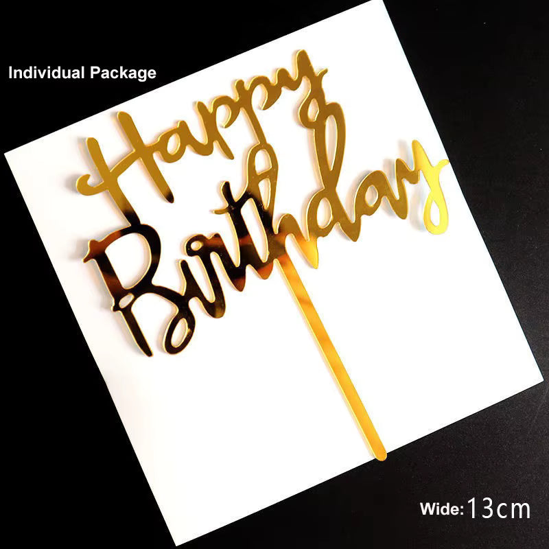 Akryyli kakkukoriste kakun sivulle – Happy Birthday 06