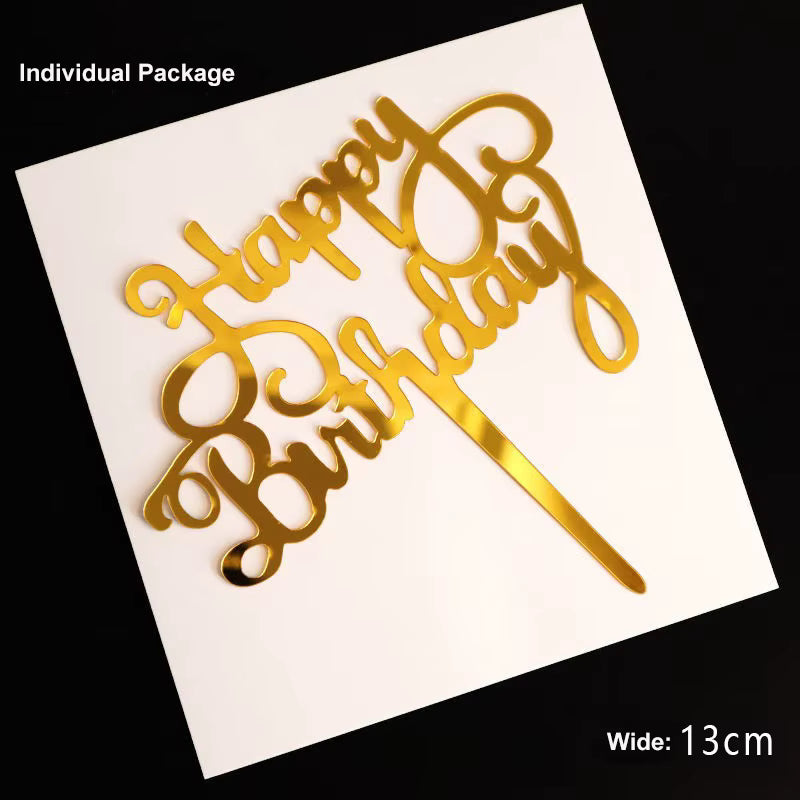 Akryyli kakkukoriste kakun sivulle – Happy Birthday 07