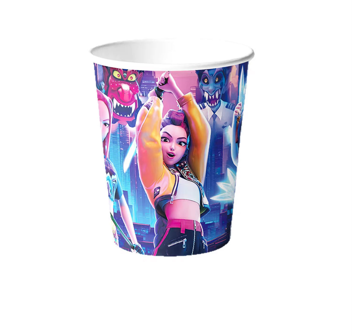 K-pop-teemaiset pahvimukit (200 ml, 10 kpl) trendikkääseen anime- ja K-pop-juhlakattaukseen.