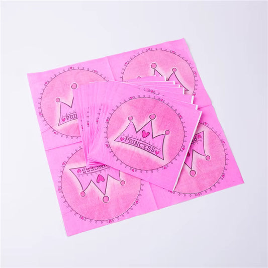 Prinsessa-teemaiset servetit 20kpl, pinkki (16x16cm)