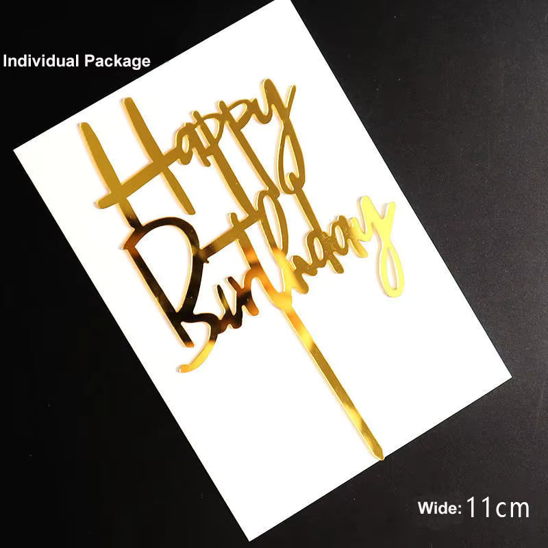 Akryyli kakkukoriste kakun sivulle – Happy Birthday 05