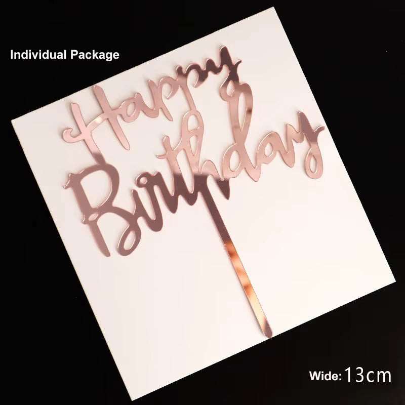 Akryyli kakkukoriste kakun sivulle – Happy Birthday 09