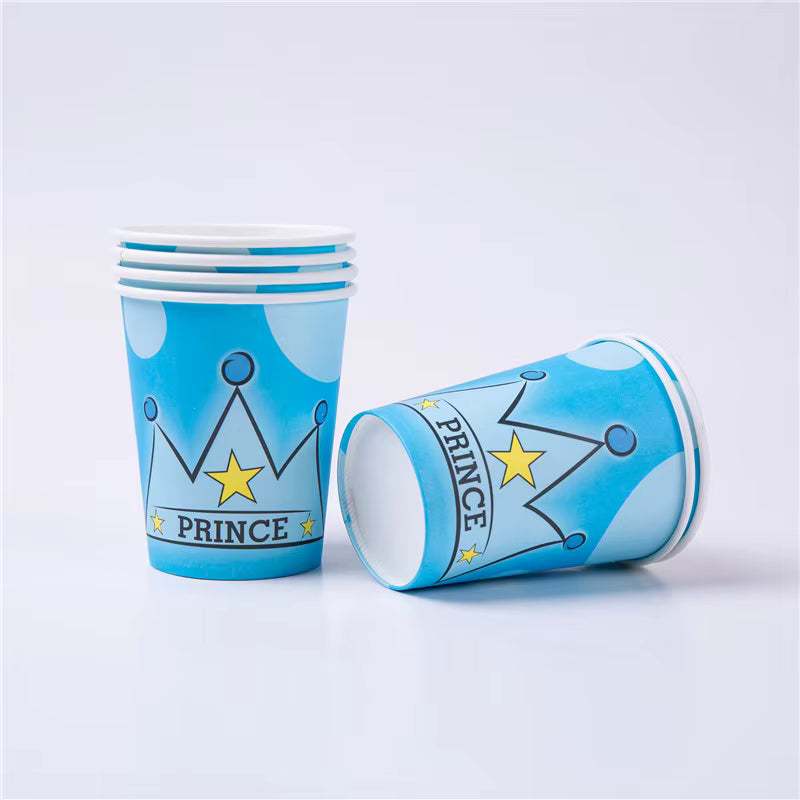 Prinssi-teemaiset pahvimukit 10 kpl/pkt